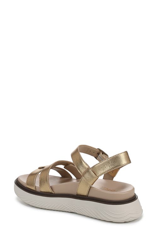 Vionic Solana Metallic Platform Sandal In Gold