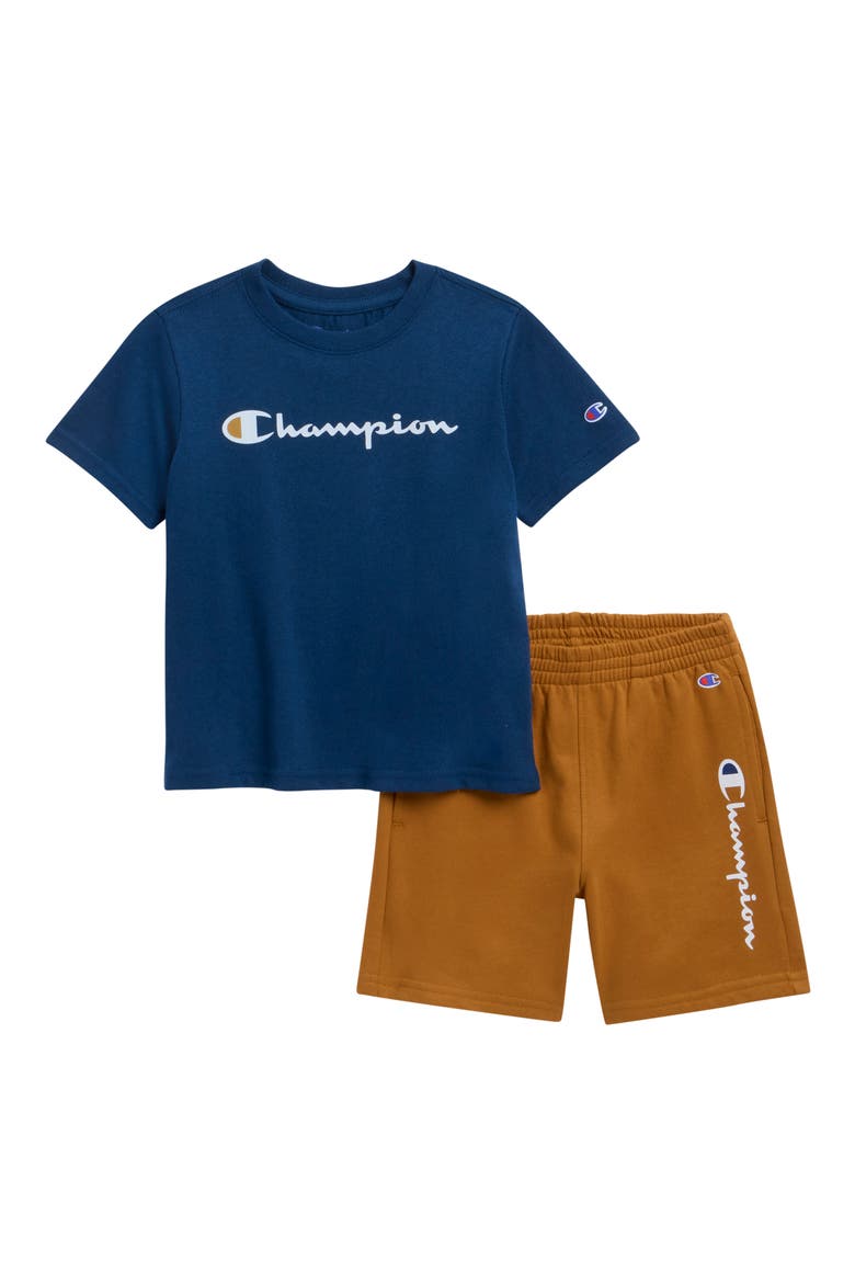 Kids' Logo T-Shirt & Shorts Set, Main, color, ESTATE BLUE