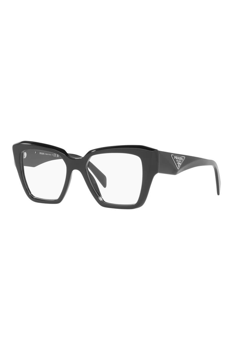 49mm Small Square Optical Glasses, Alternate, color, BLACK