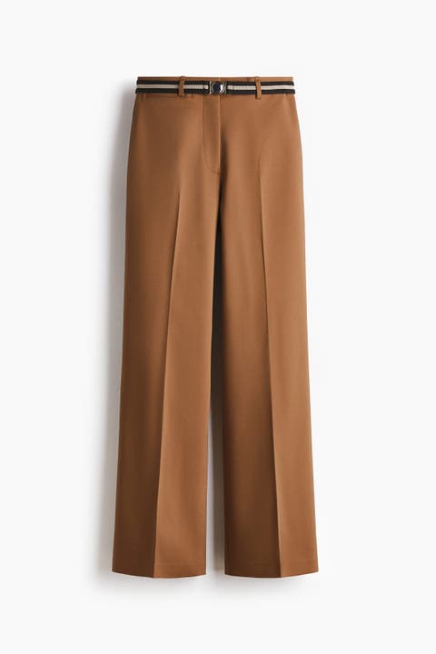 Belted Bootcut Trousers