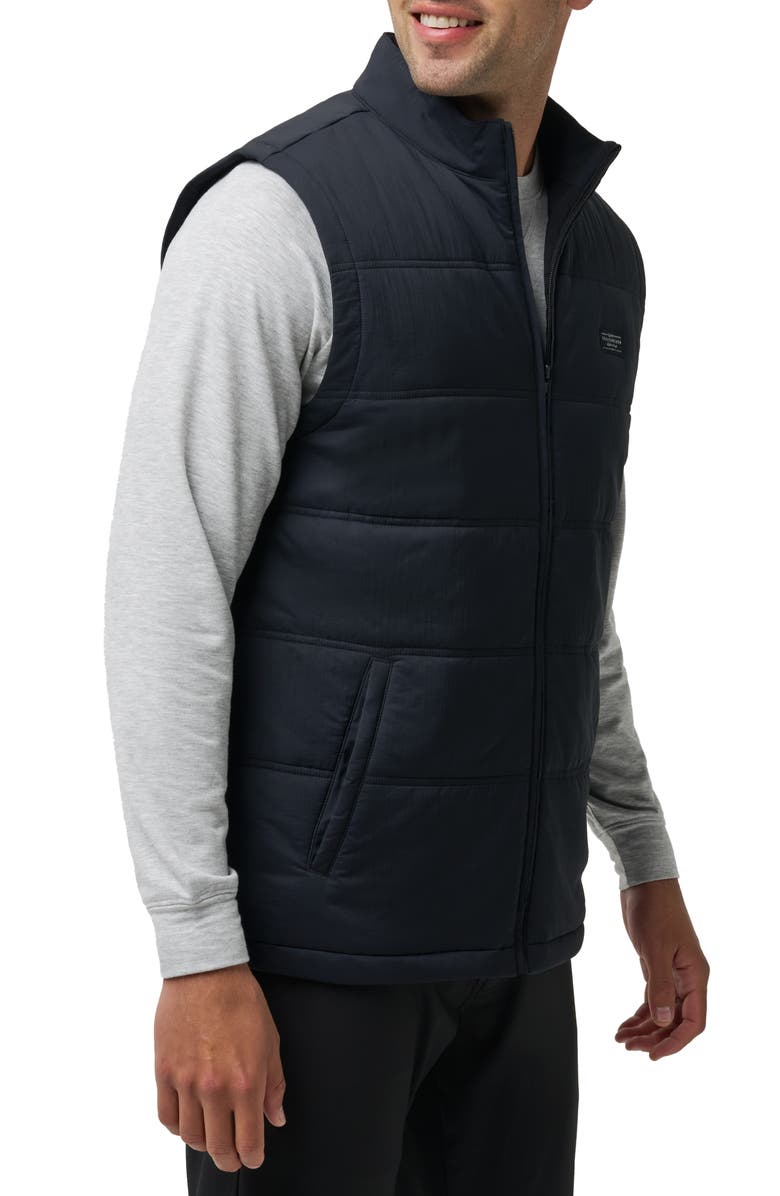 TravisMathew Palisades Nylon Puffer Vest, Alternate, color, Black