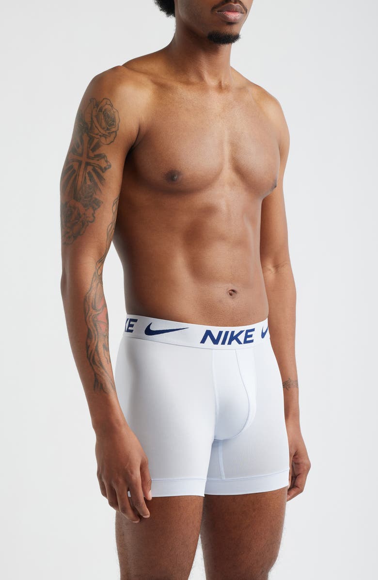 Nike 3-Pack Dri-FIT Essential Micro Boxer Briefs, Alternate, color, Green/ Blue/ White