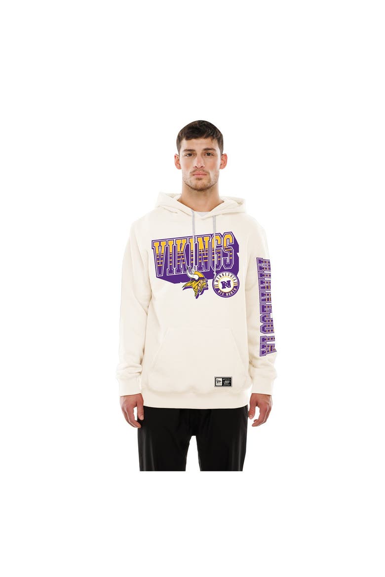 Men's New Era  Cream Minnesota Vikings Dune Dust Hoodie, Main, color, Cream