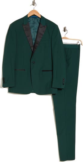 Slim Fit Satin Peak Lapel 3-Piece Suit