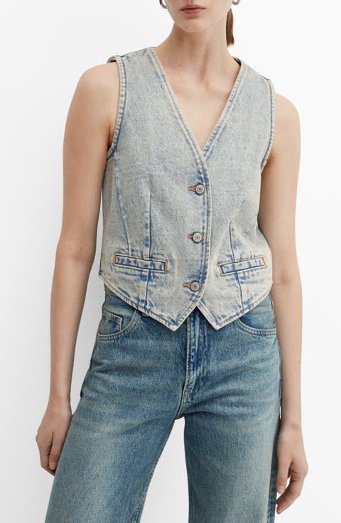 Taylor Crop Denim Vest