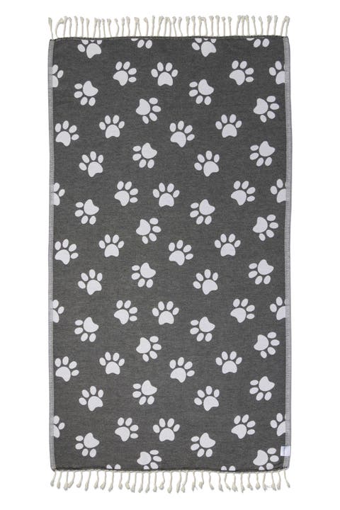Paw Print Organic Cotton Turkish Towel