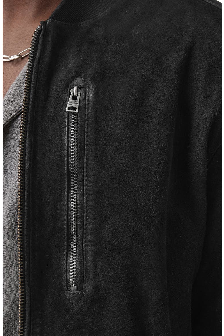 Kemble Suede Bomber Jacket, Alternate, color, BLACK