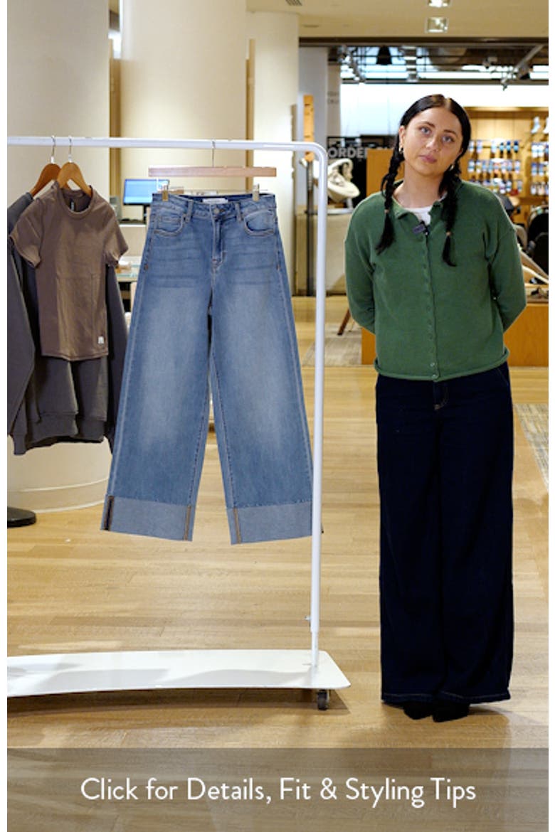 Cuffed High Waist Ankle Wide Leg Jeans video