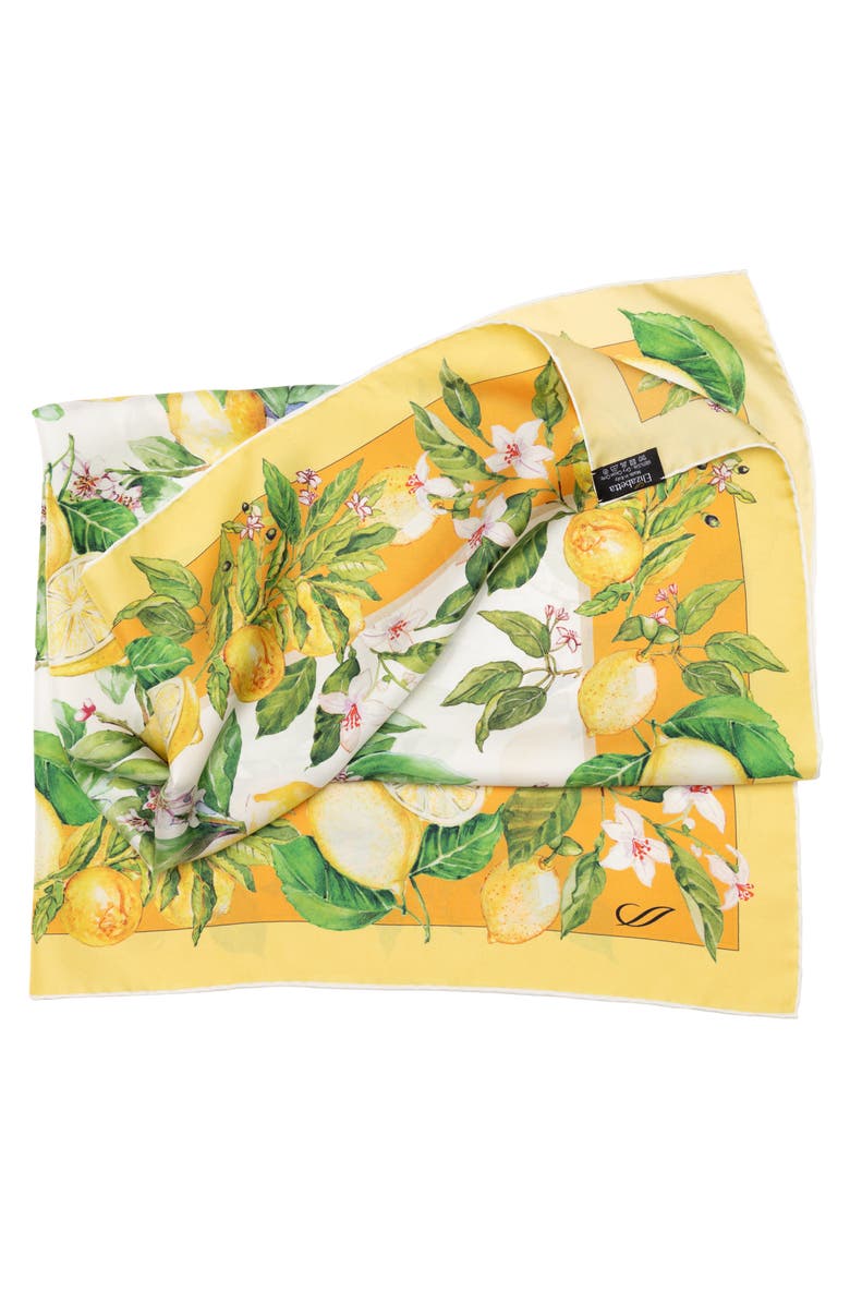 Elizabetta Limoni Fioriti - Silk Foulard for Women, Alternate, color, Yellow