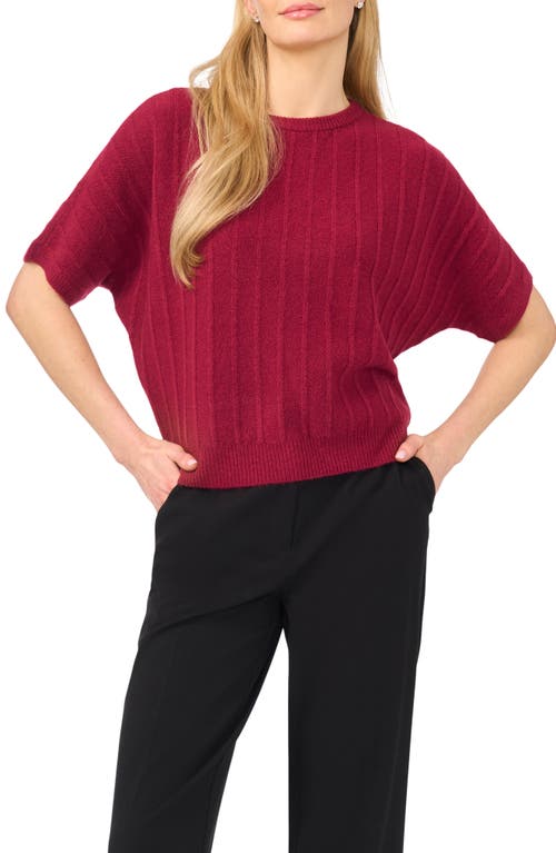 Halogenr Halogen(r) Short Dolman Sleeve Sweater In Deep Cherry