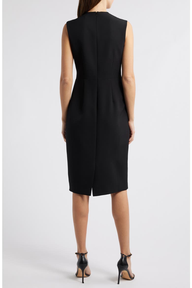 Draped Bow Sleeveless Cocktail Dress, Alternate, color, BLACK
