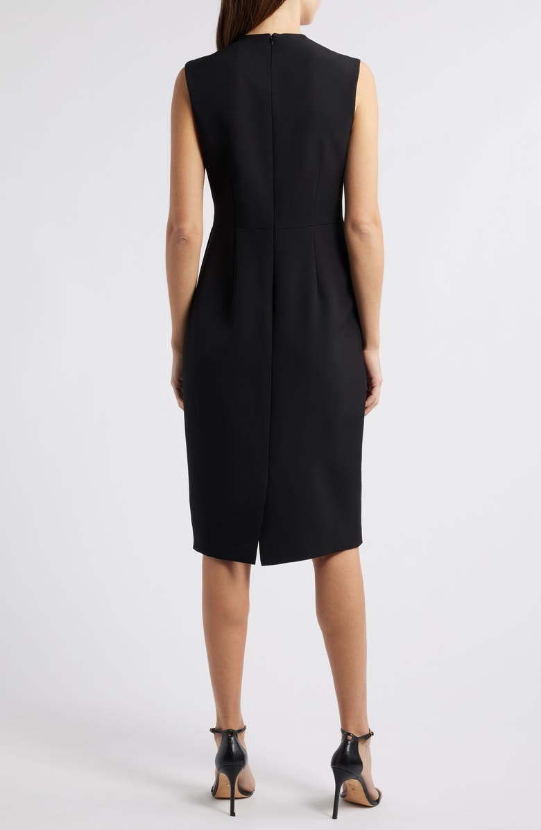 Eliza J Draped Bow Sleeveless Cocktail Dress, Alternate, color, Black