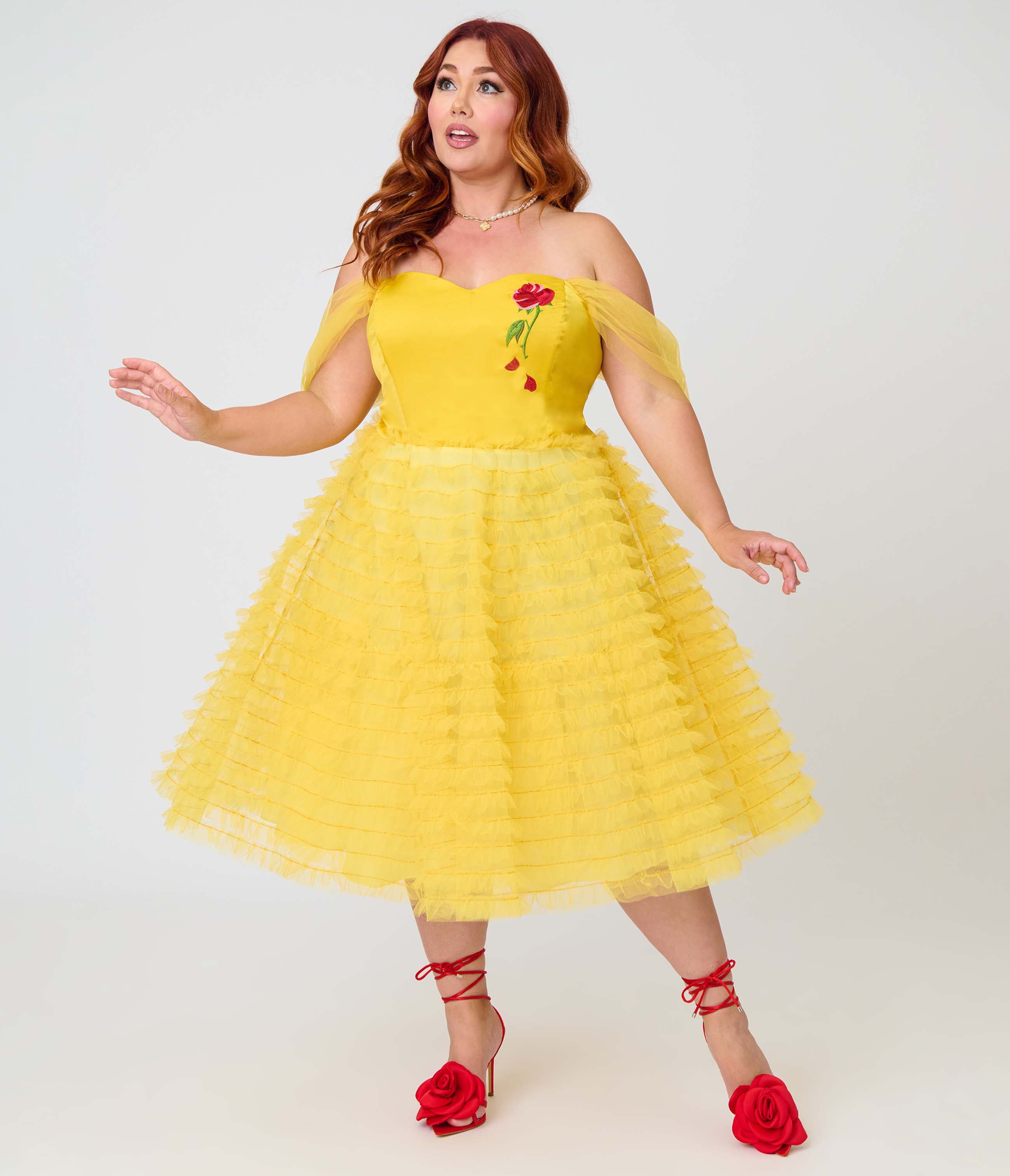 selected Yellow W/ Rose Embroidery