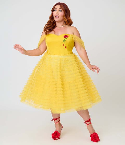 Plus Size Tulle Off The Shoulder Swing Dress