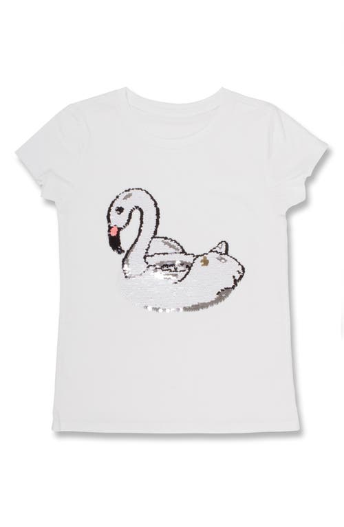 Shade Critters Kids' Swan Sequin T-shirt In White
