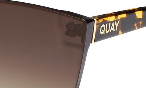 Quay Come Thru 57mm Gradient Cat Eye Sunglasses In Tort Yellow/brown