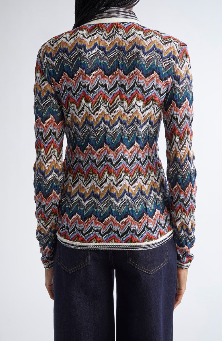 Missoni Zigzag Stripe Cardigan, Alternate, color, Blue Multi