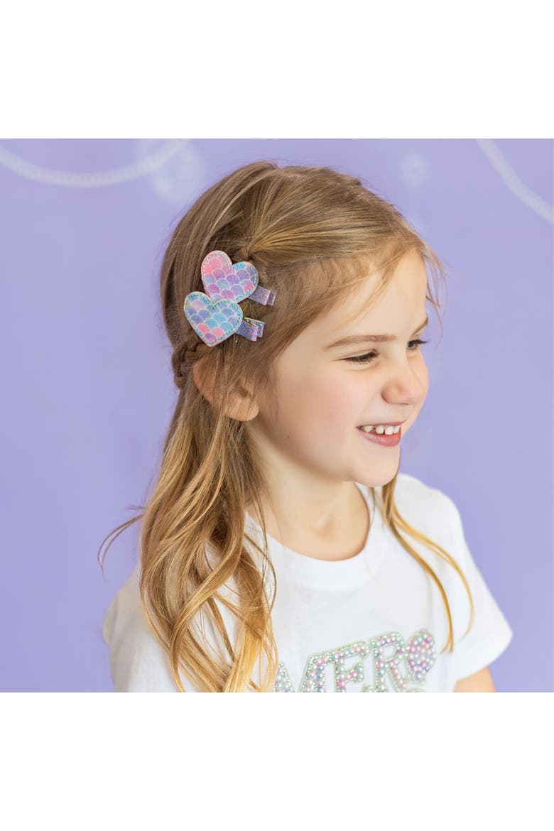 Mermaid Heart Clip Set, Alternate, color, Multi