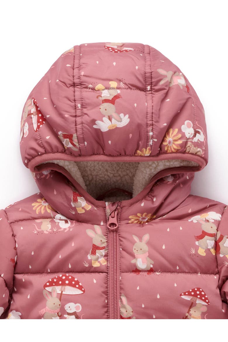 Baby Girl's Shearling Lined Puffer Jacket, Alternate, color, Umbrella Print