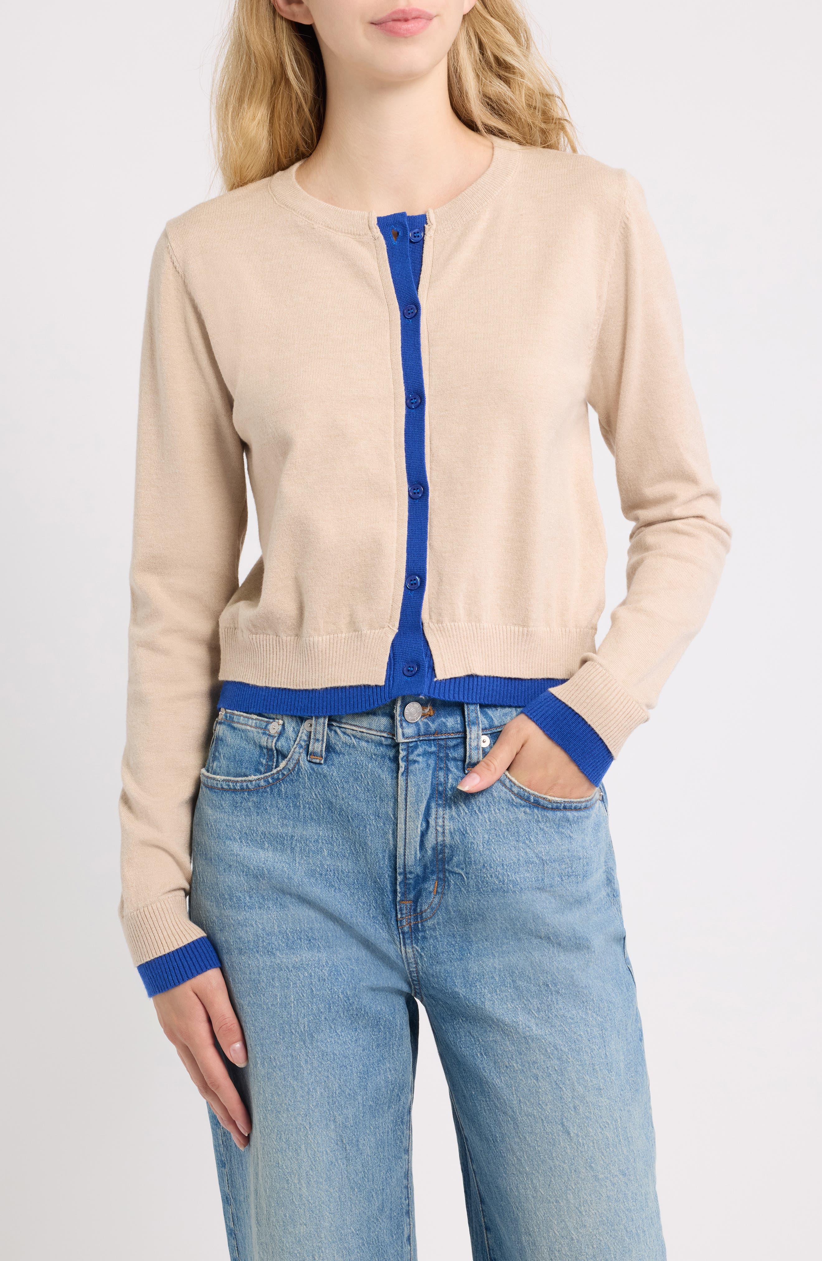 selected GREIGE WITH ELECTRIC BLUE