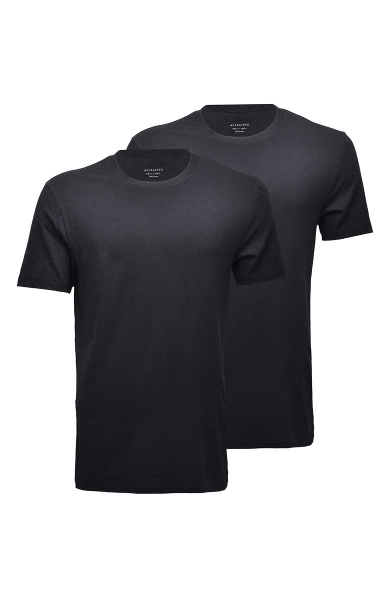 AllSaints 2-Pack Crewneck T-Shirts, Main, color, Black