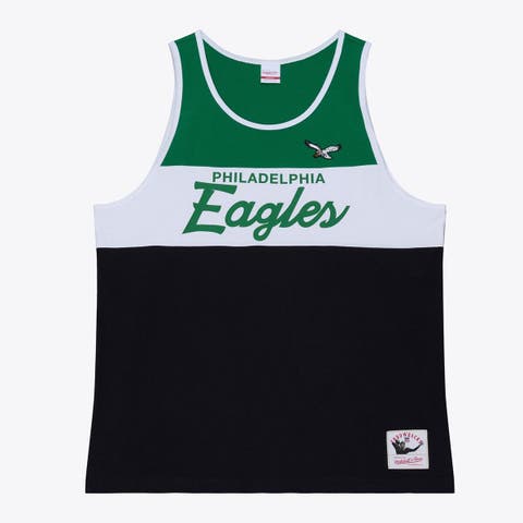 Men's Mitchell & Ness  Black/Kelly Green Philadelphia Eagles Head Coach Tank Top