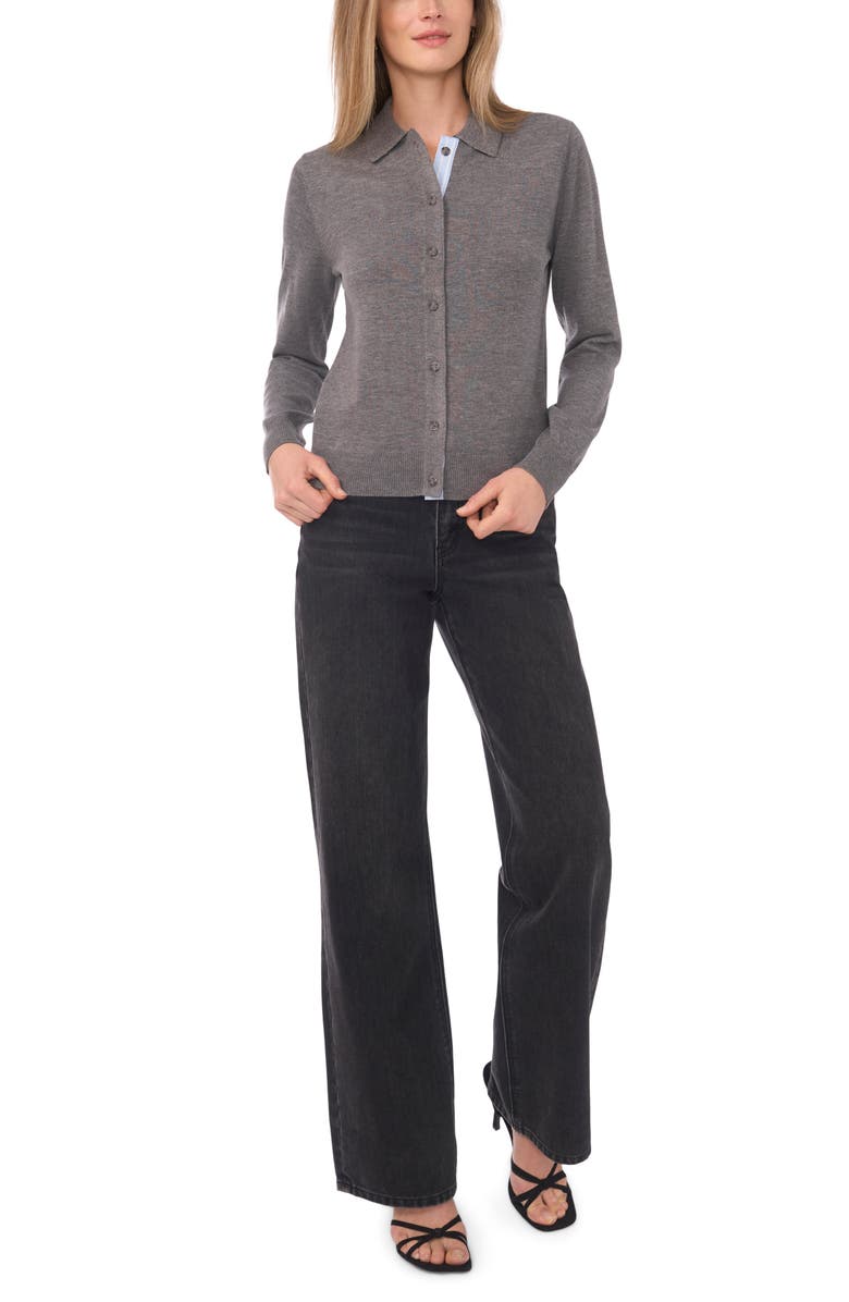 1.STATE Polo Cardigan, Alternate, color, Gravel Grey