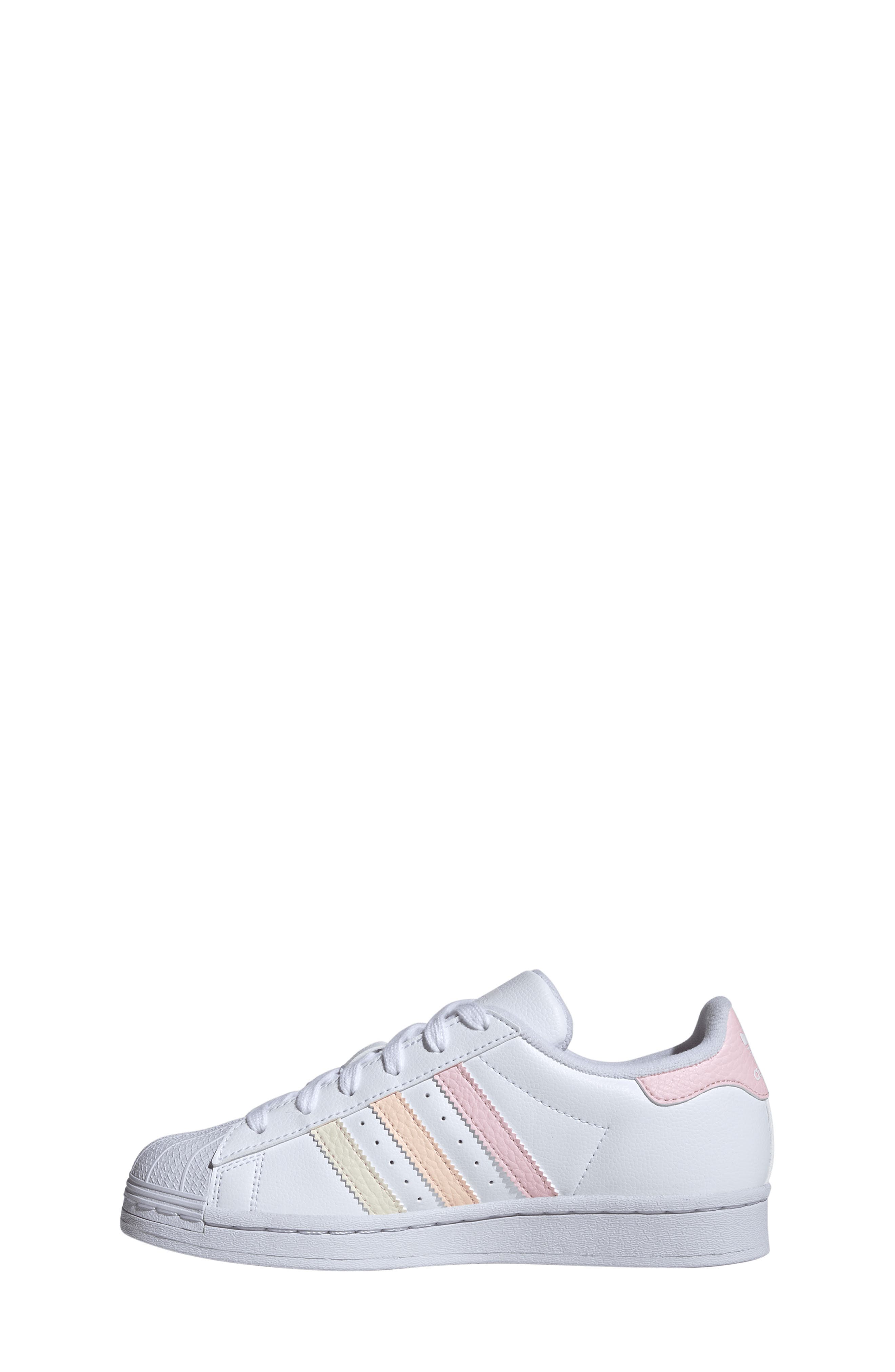 adidas Kids' Superstar Sneaker, Alternate, color, White/ Clear Pink