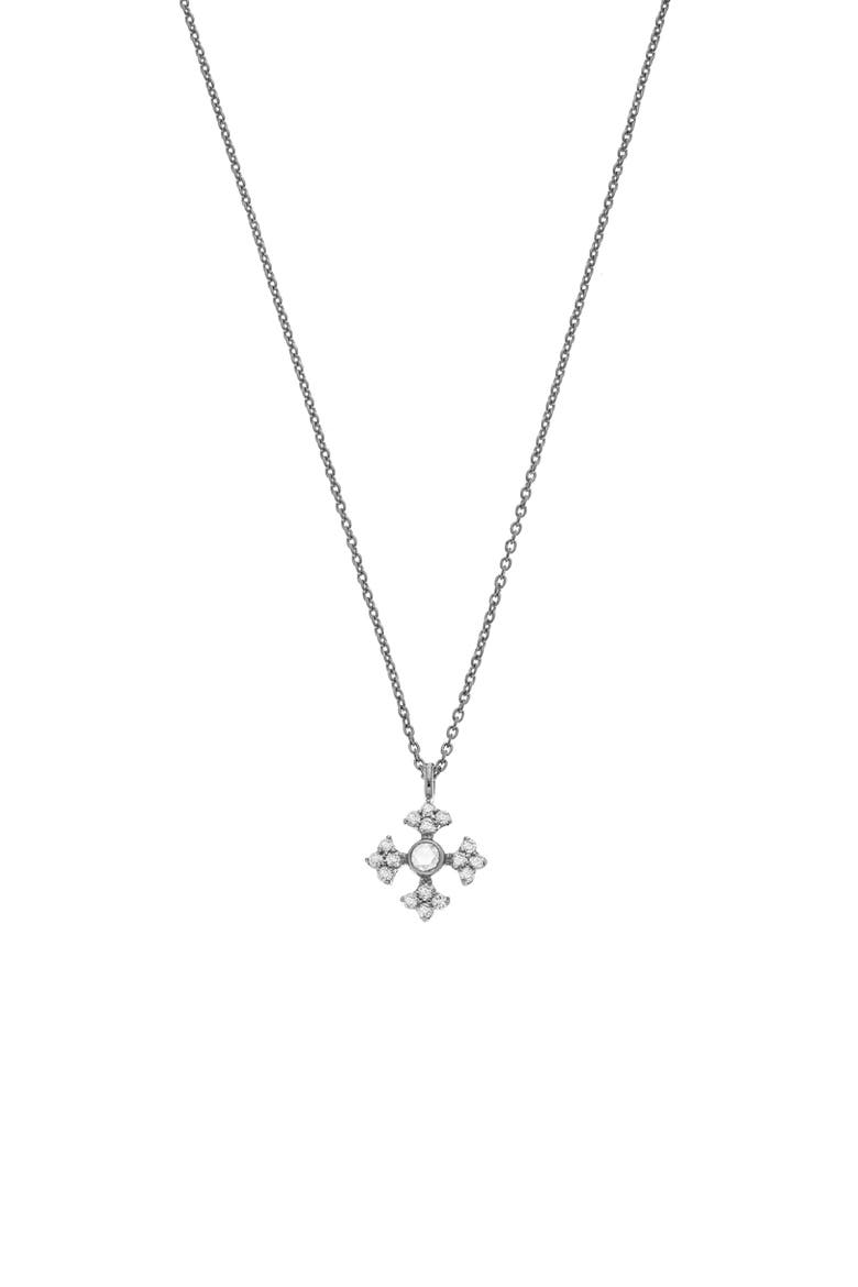 Arya Diamond Cross Pendant Necklace, Main, color, 18KW DIAMOND