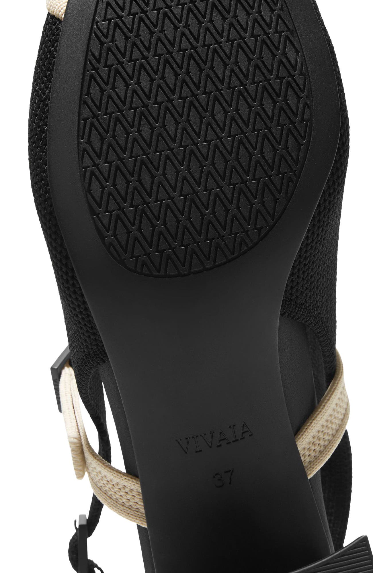 VIVAIA Almond-Toe Slingback Mary-Jane Sandals, Alternate, color, Black Ivory