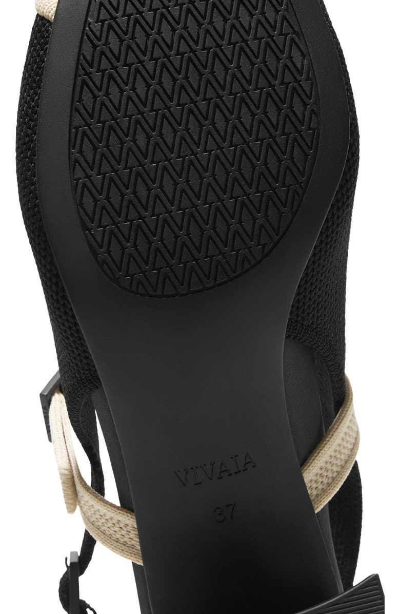 VIVAIA Almond-Toe Slingback Mary-Jane Sandals, Alternate, color, Black Ivory