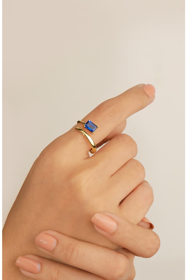Gemstone Bypass Ring, Alternate, color, BLUE
