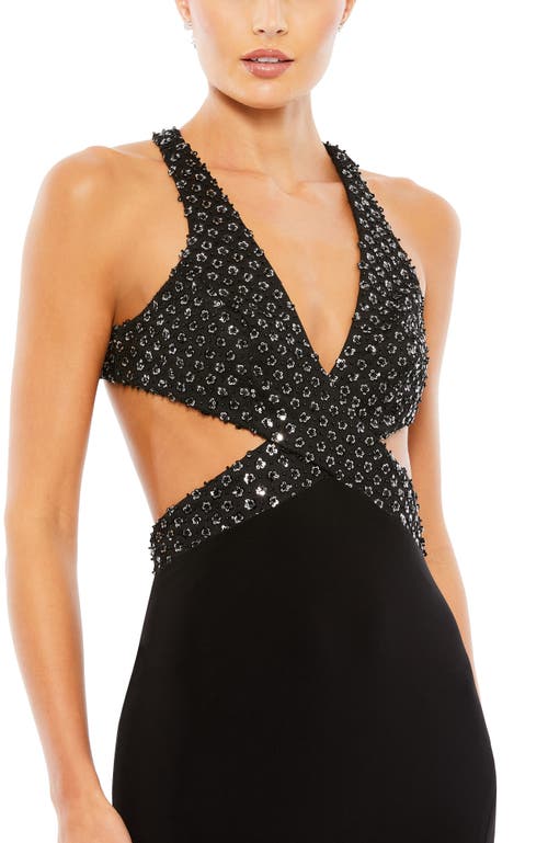 Mac Duggal Sequin Sheath Gown In Black