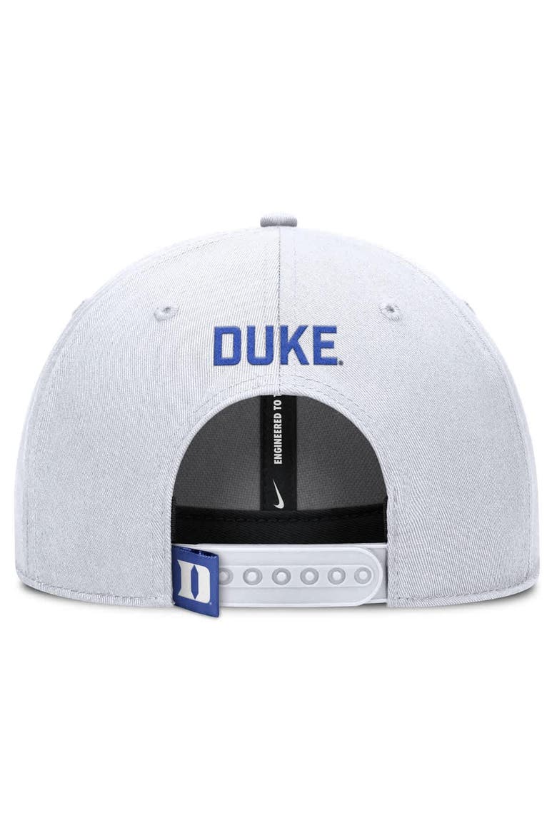 Men's Nike White Duke Blue Devils 2025 On-Field Rise Performance Adjustable Hat, Alternate, color, White