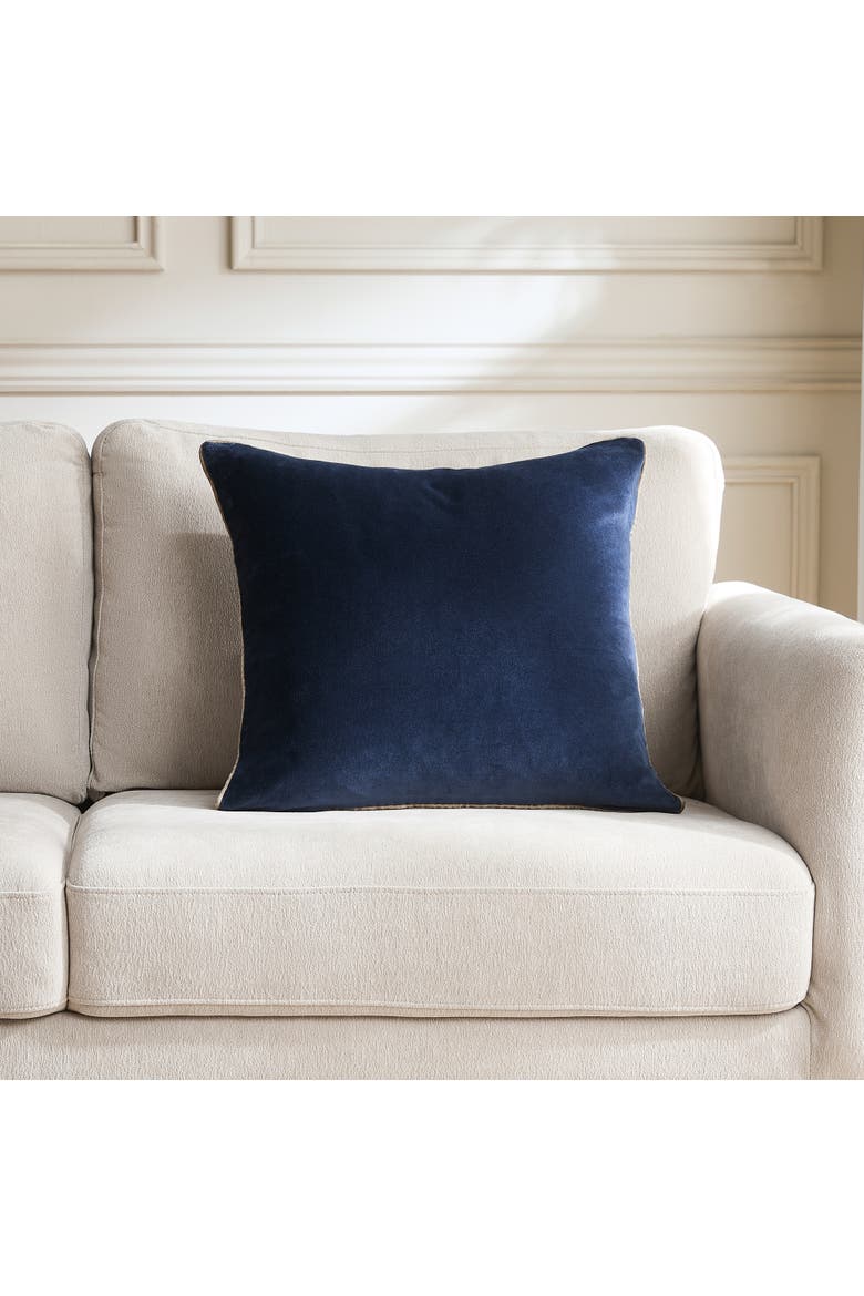 Orion Velvet Pillow Cover, Alternate, color, Navy