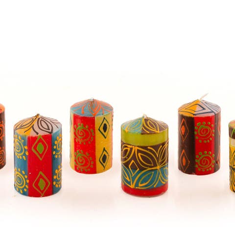 Desert Rose Painted Voltive Candles - Set of 6