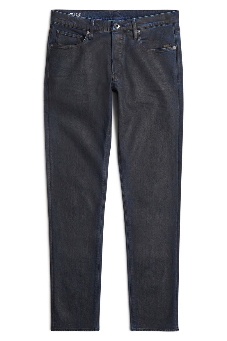 3301 Slim Fit Jeans, Alternate, color, WORN IN LUNAR BLUE COATED