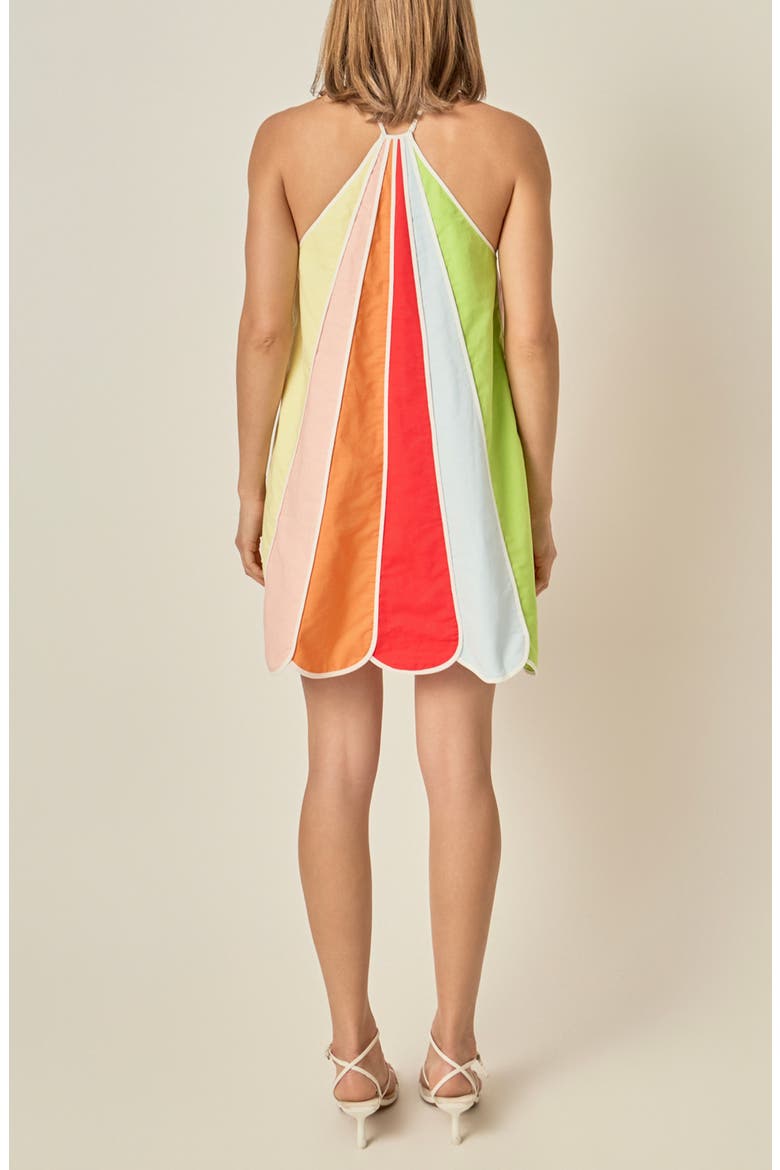 Umbrella Halter Minidress, Alternate, color, RED MULTI
