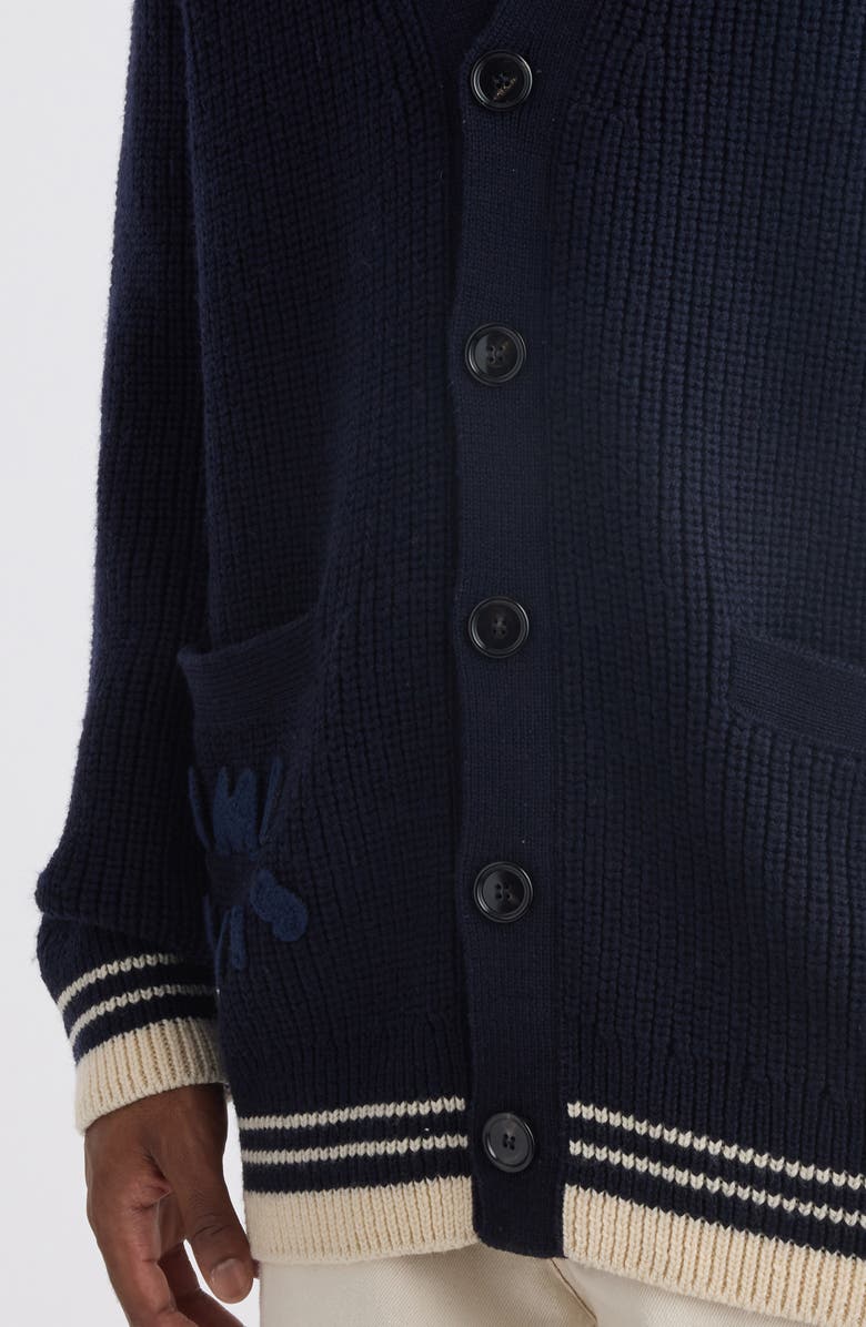 AMI PARIS Collegiate Virgin Wool Cardigan, Alternate, color, 