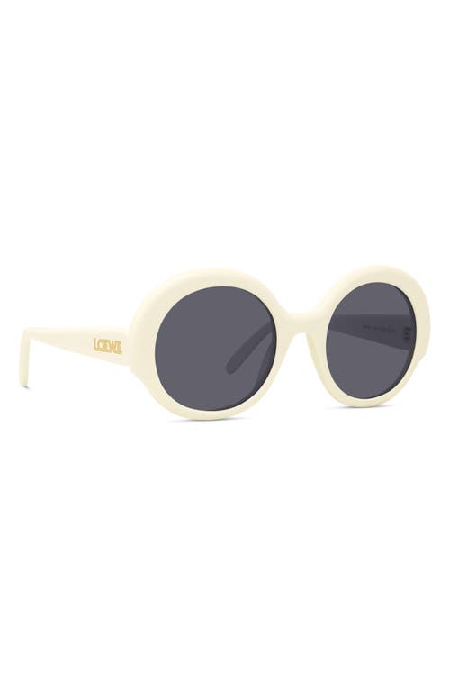 Loewe Thin 52mm Round Sunglasses In White