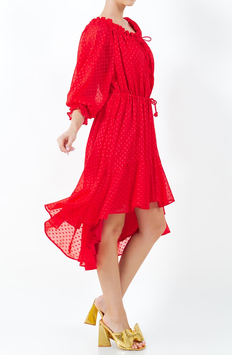 MEGHAN LA Keiko Midi Dress, Alternate, color, Cherry