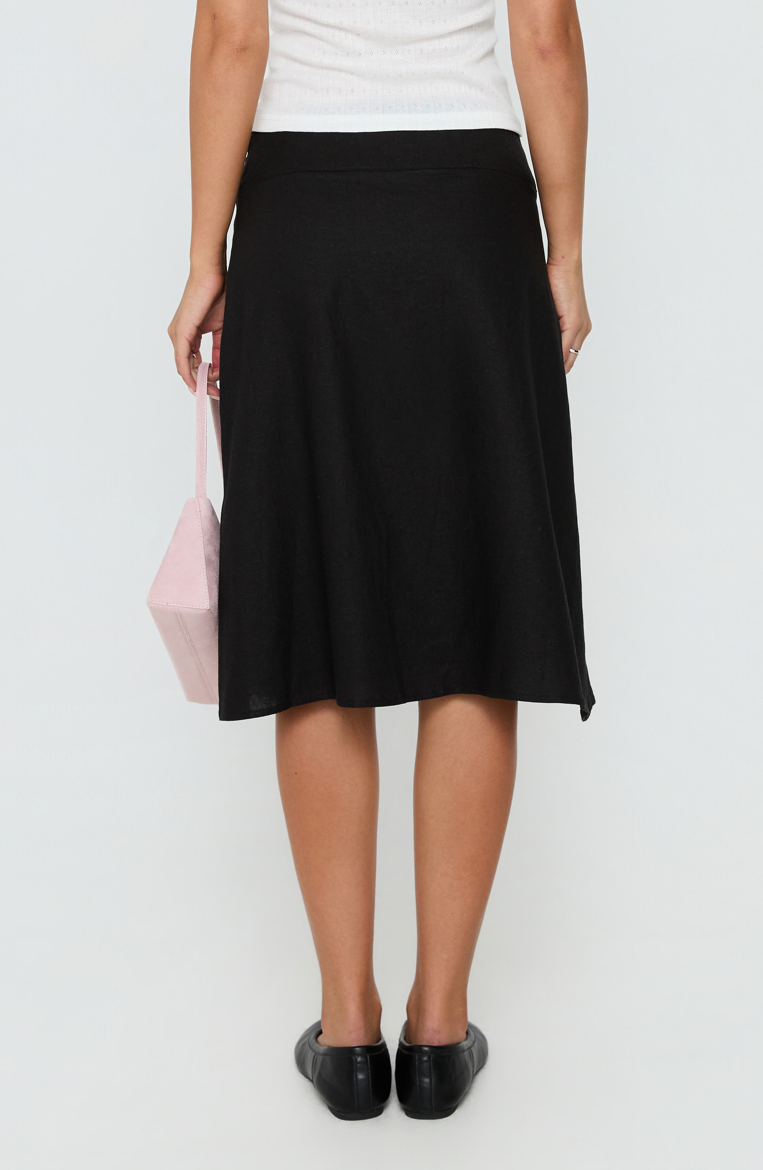 Princess Polly Such Delight Linen Blend Midi Skirt (Women) | Nordstrom