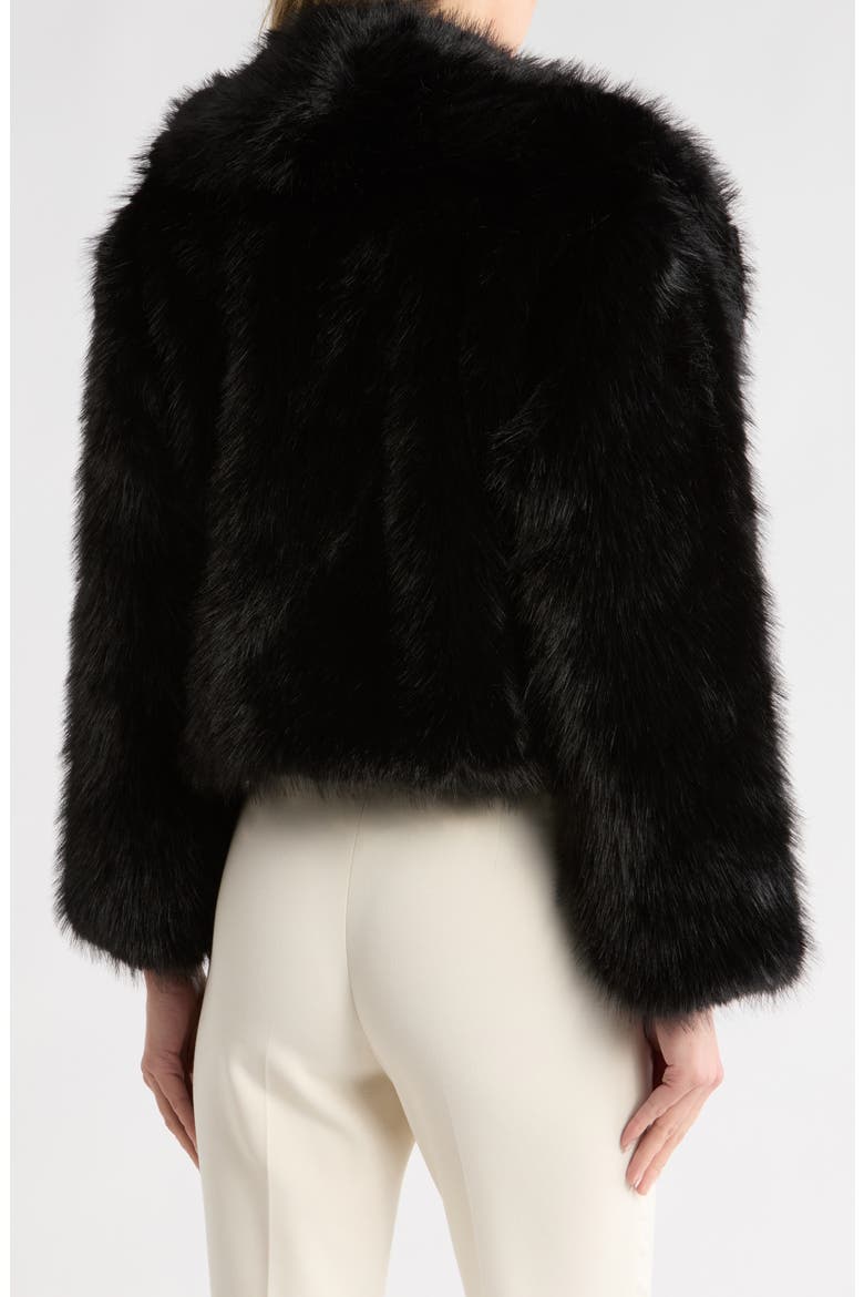Crop Faux Fur Jacket, Alternate, color, BLACK