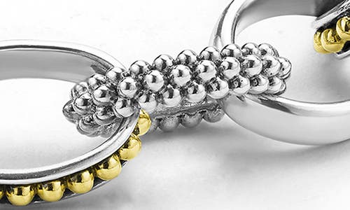 Lagos Signature Caviar Link Chain Bracelet In Metallic