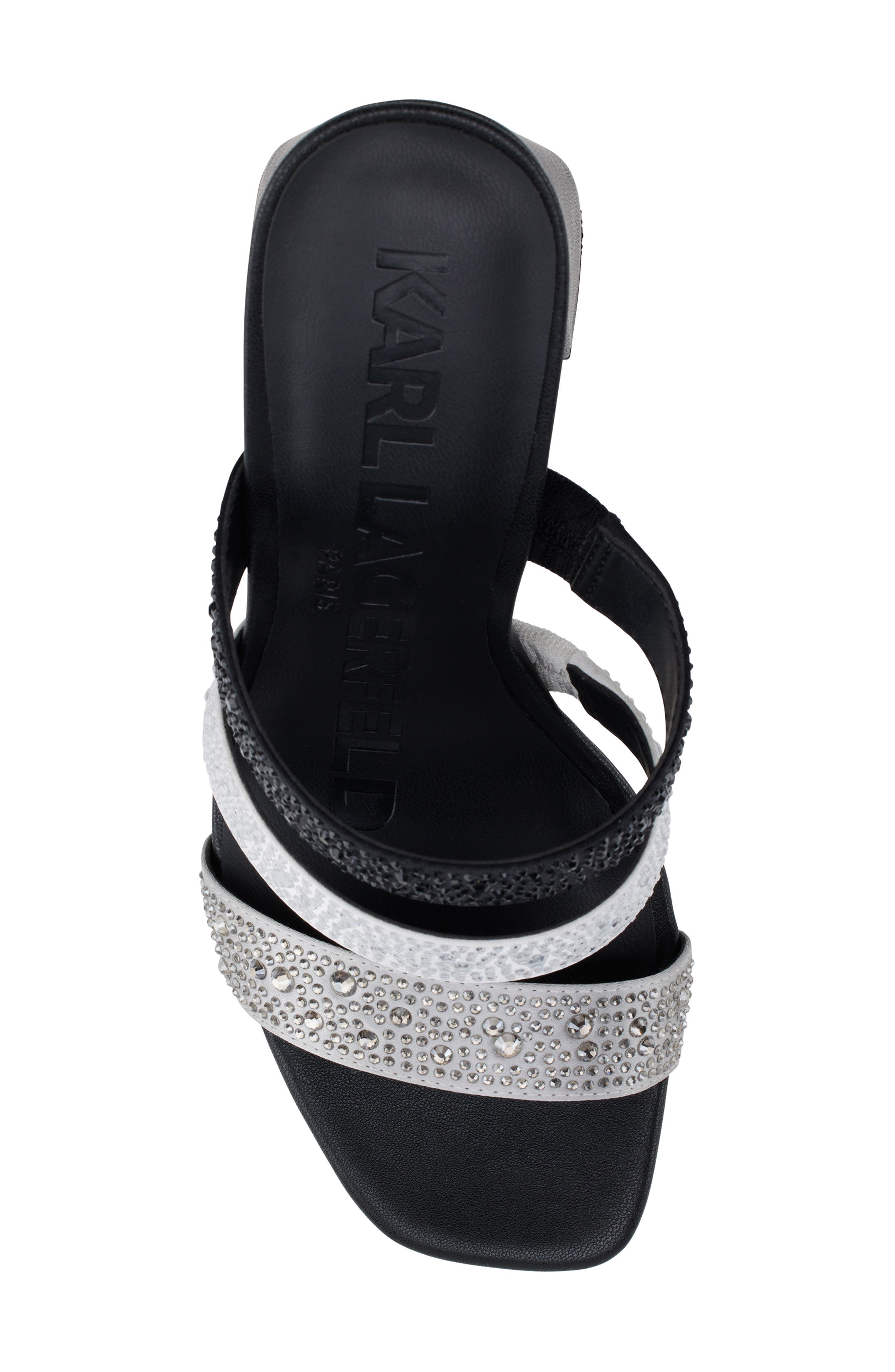 KARL LAGERFELD PARIS Rickie Rhinestone Slide Sandal, Alternate, color, 