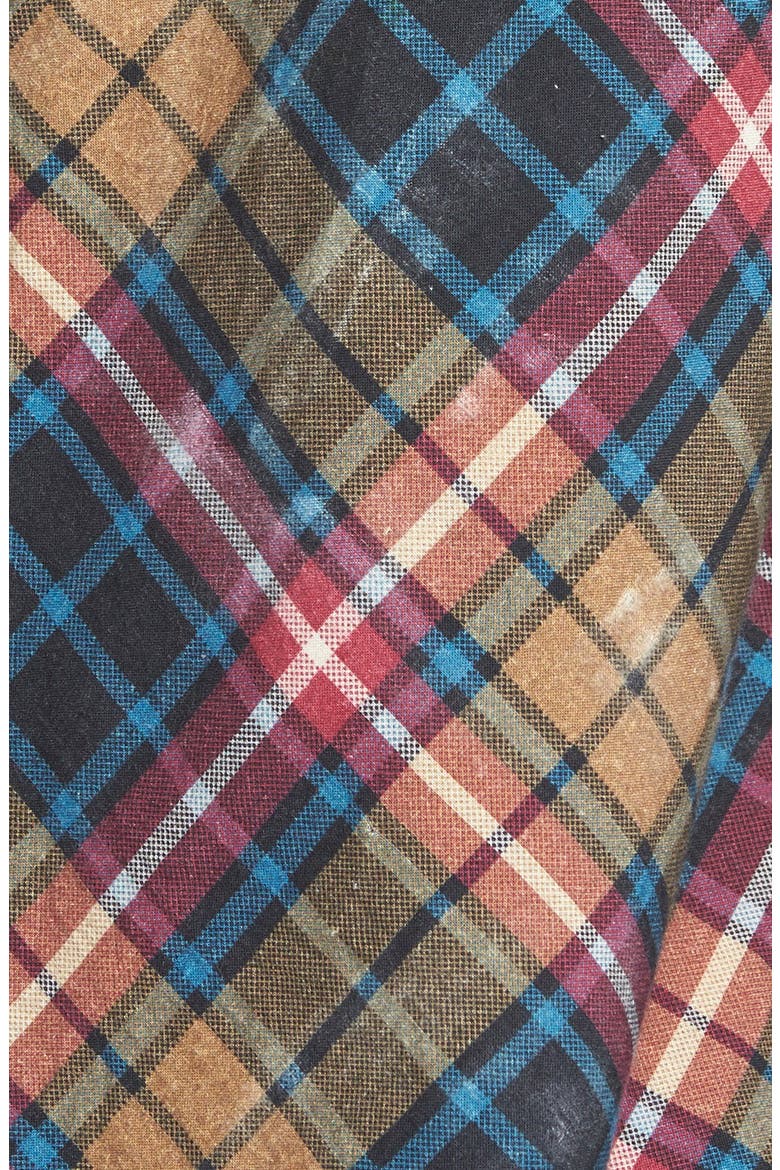 Stitch Detail Plaid Shirt (Nordstrom Exclusive), Alternate, color, BLACK COMBO