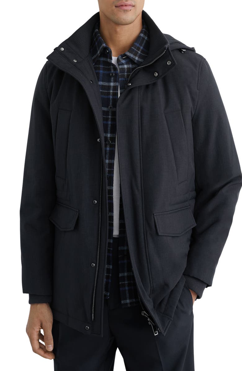 Reiss Lord Padded Coat with Removable Hood, Main, color, 