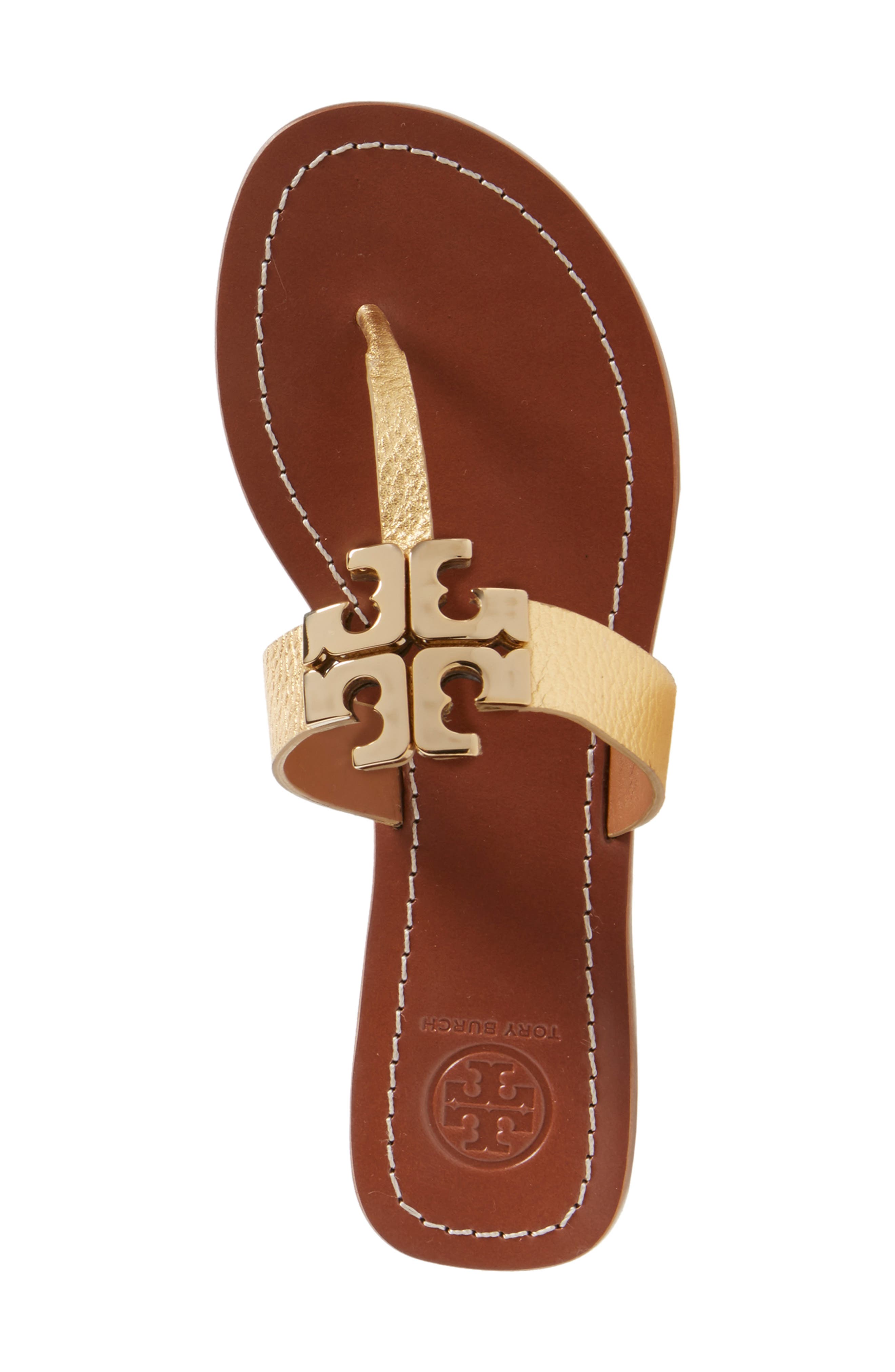 'Moore' Leather Thong Sandal, Alternate, color, GOLD METALLIC TUMBLED LEATHER
