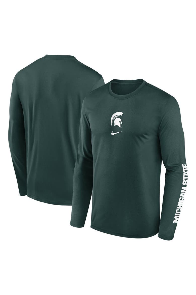 Men's Nike  Green Michigan State Spartans Primetime Two-Hit Legend Dri-FIT Long Sleeve T-Shirt, Main, color, Green