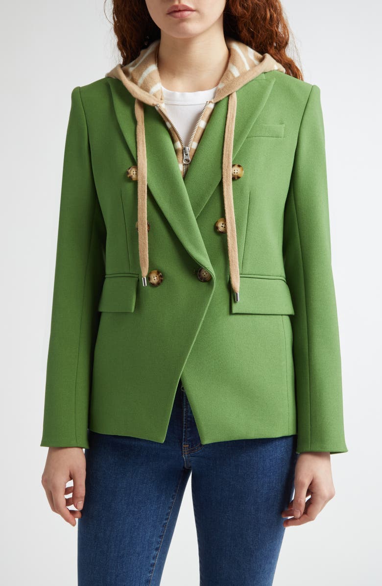 Veronica Beard Stripe Cashmere Hoodie Dickey, Alternate, color, 